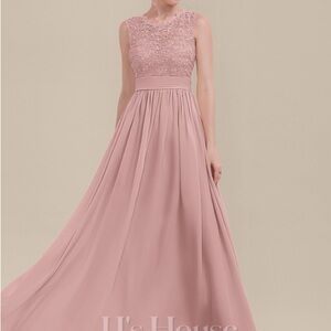 JJs House Dusty Pink Lace Maxi Dress